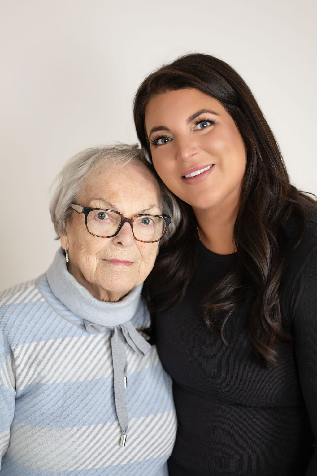 Leah Cain, founder of Prana Hot Yoga, with her grandmother Pearle who inspired the studio's creation through her lifelong yoga practice